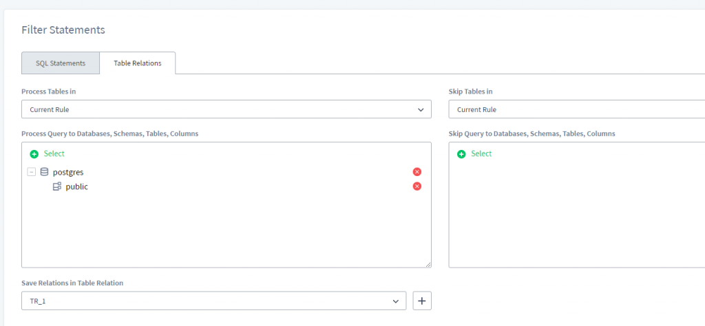 Filter Statement section of a DS Learning Rule