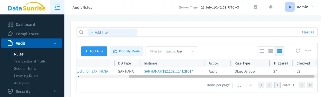 Datenbankaudit für SAP HANA Trigger