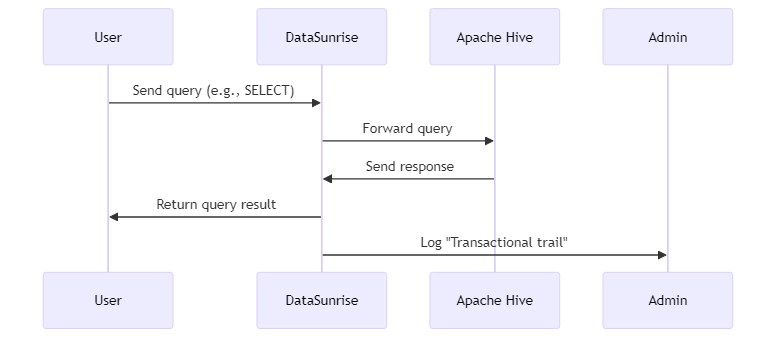 Database Audit for Apache Hive DataSunrise diagram