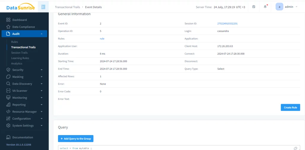 auditoría de base de datos en apache cassandra