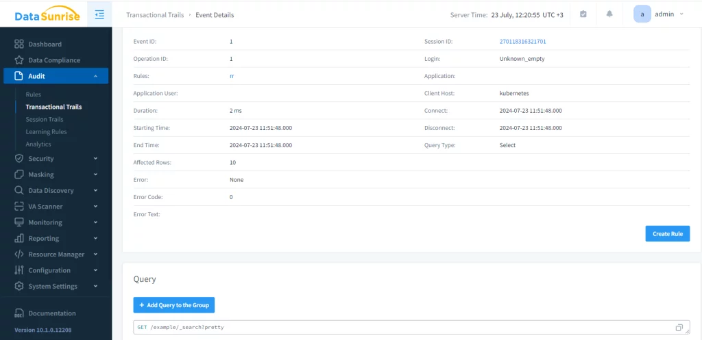 auditoría de datos en elasticsearch