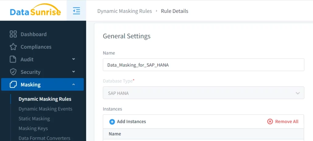 Data Masking for SAP HANA Create Rule