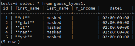 static data masking in postgresql