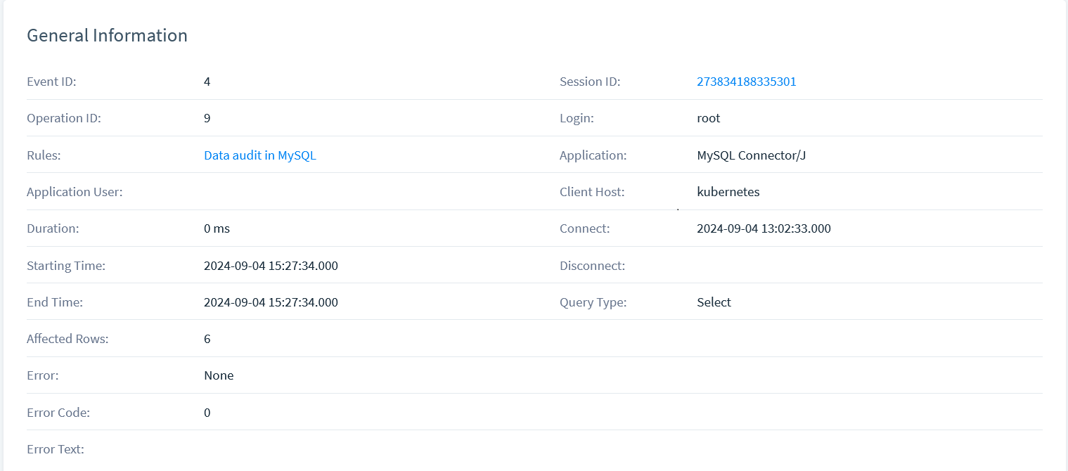 MySQL Data Audit Trail