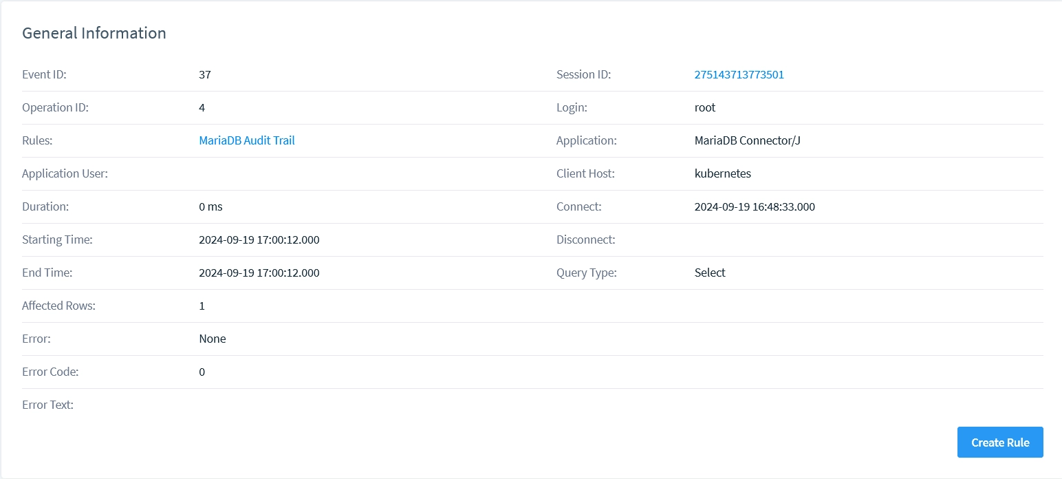 Rastro de Auditoría en MariaDB