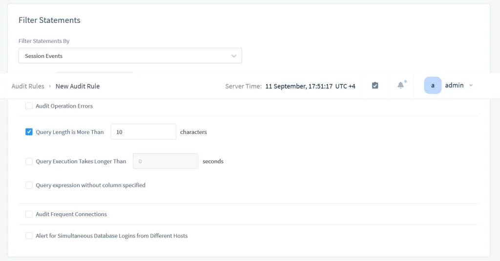 MySQL Database Activity History