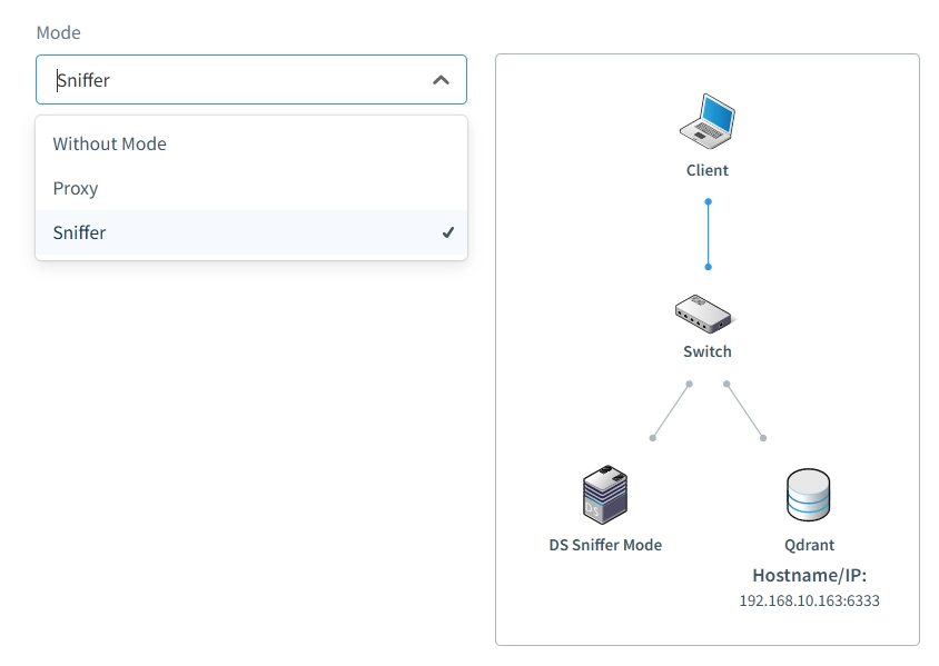 DataSunrise Sniffer Mode Deployment for Qdrant