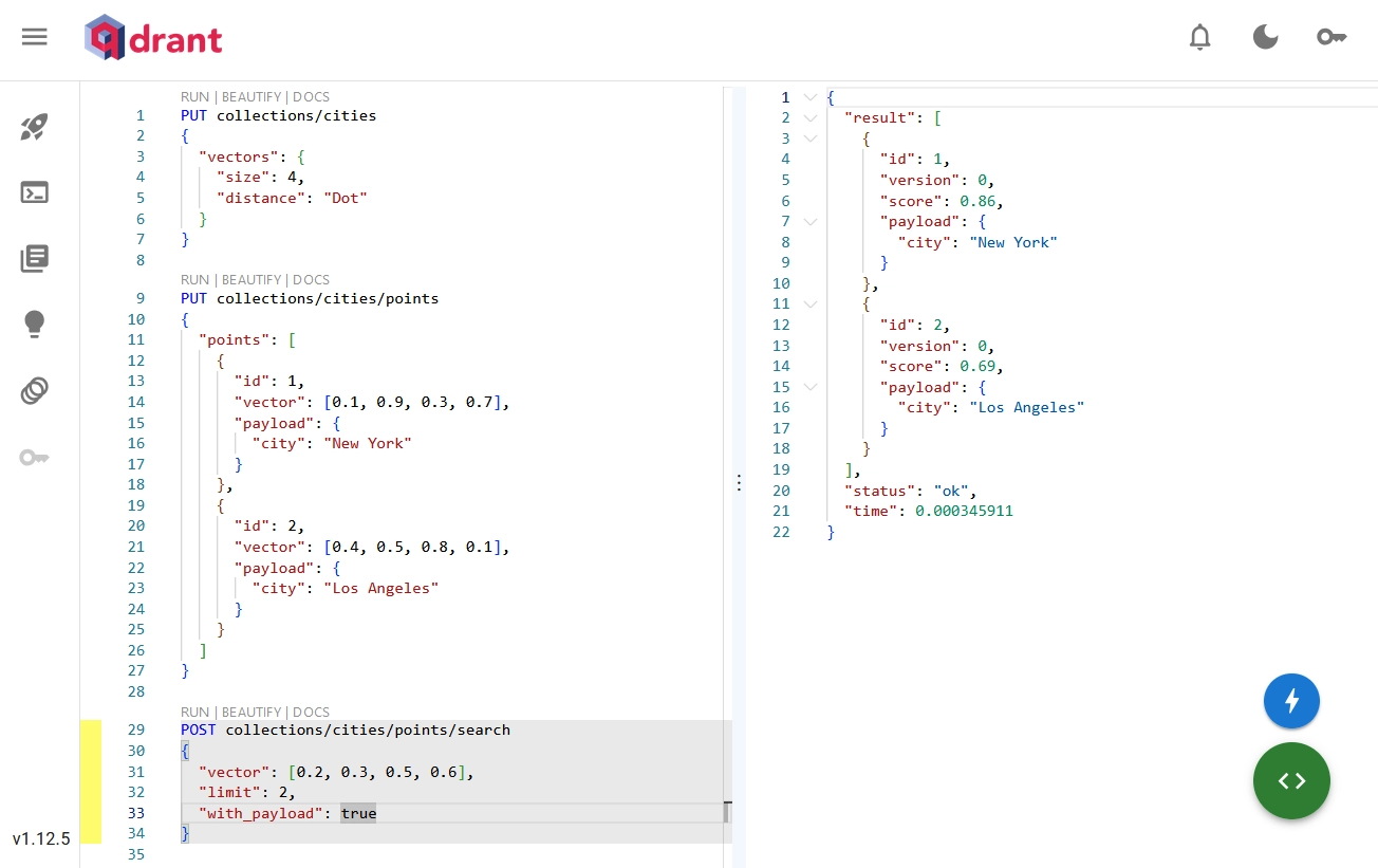 Sample Queries for Audit Testing in Qdrant WebUI