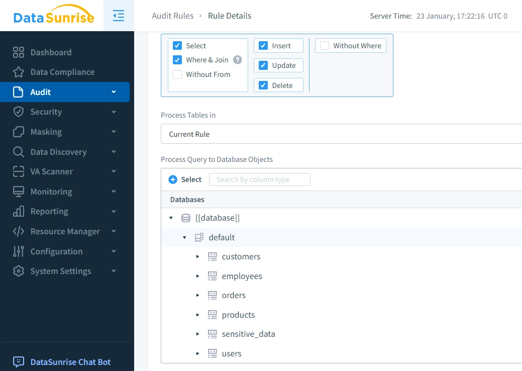 Erstellung einer Prüfregel für Hive-Datenbank in DataSunrise